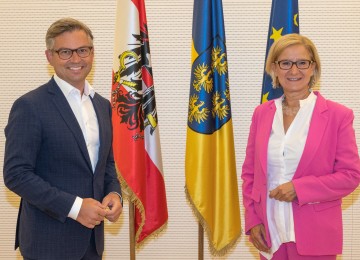 Arbeitsgespräch von Landeshauptfrau Johanna Mikl-Leitner mit Staatssekretär Magnus Brunner