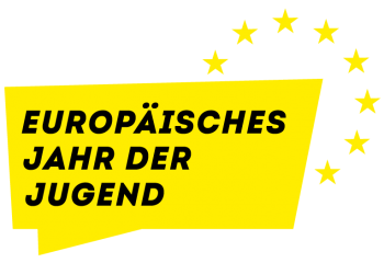 Schriftzug in gelb: Europäisches Jahr der Jugend