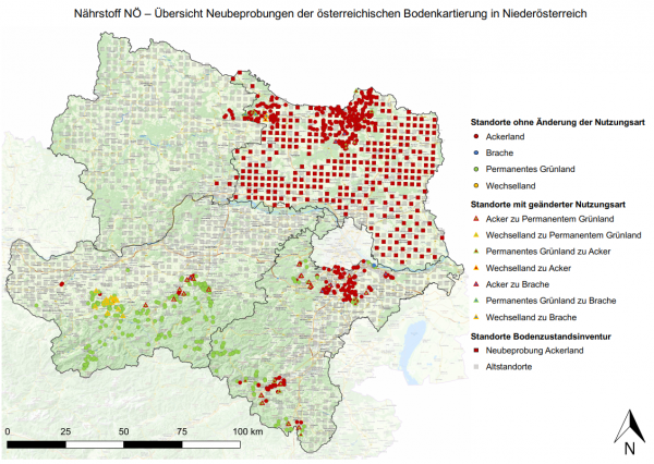 Übersichtskarte über Bodennährstoffe in Niederösterreich