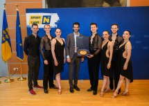 (v.l.n.r.) Stefan Herzog, Keanu Reitinger, Caroline Graf, LH-Stellvertreter Udo Landbauer, Tobias Schmid, Valentina Stanger, Quirin Heindl, Zoe Springer