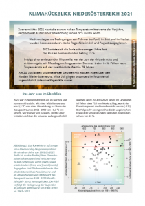 Klimarückblick Niederösterreich 2021