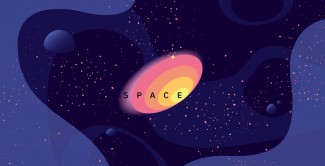violett gehaltenes Logo des Projekts SPACE