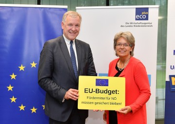 Setzen sich für EU-Fördermittel ein: die Landesräte Martin Eichtinger und Petra Bohuslav (v.l.n.r.)