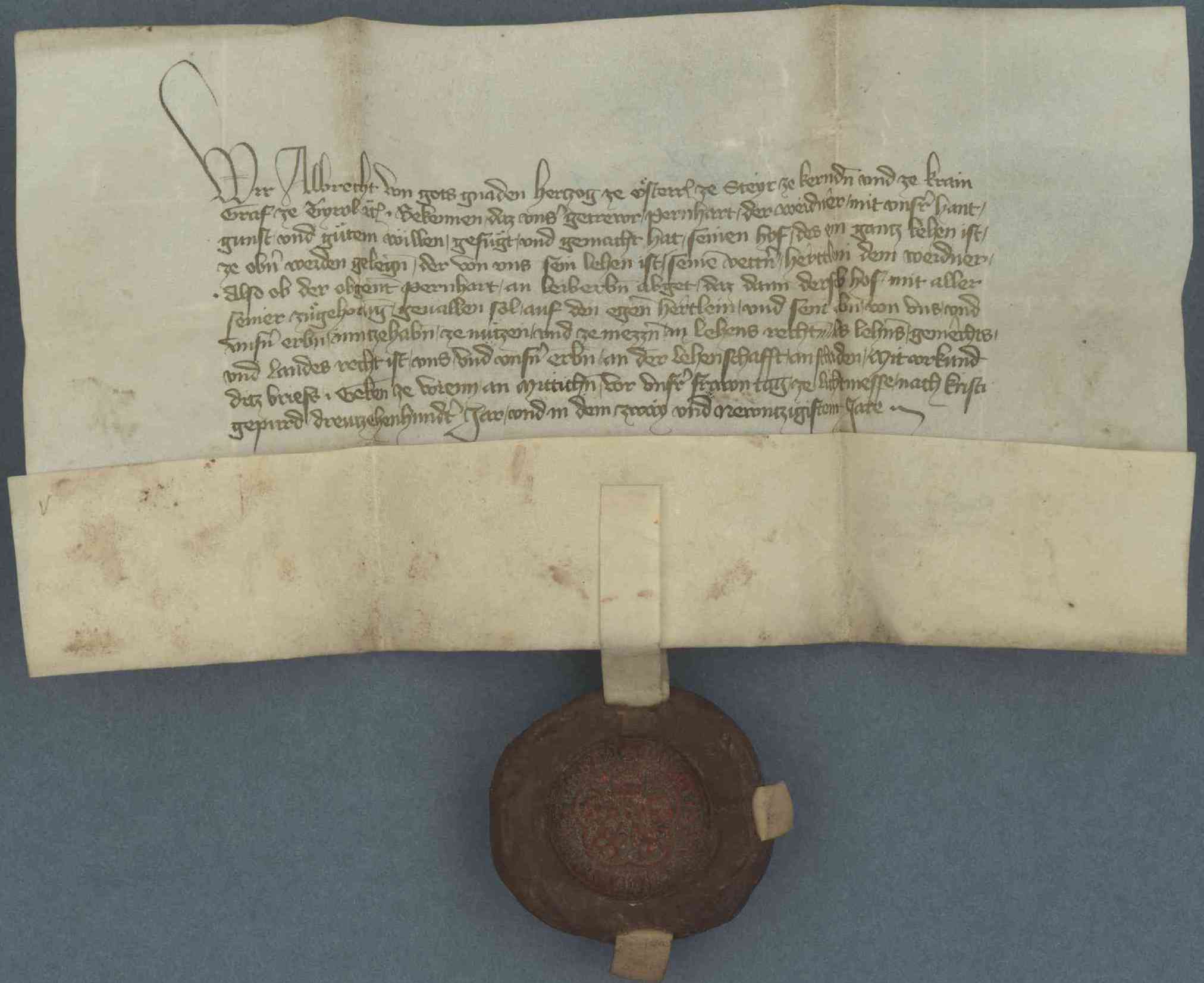 Urkunde aus dem Jahr 1380