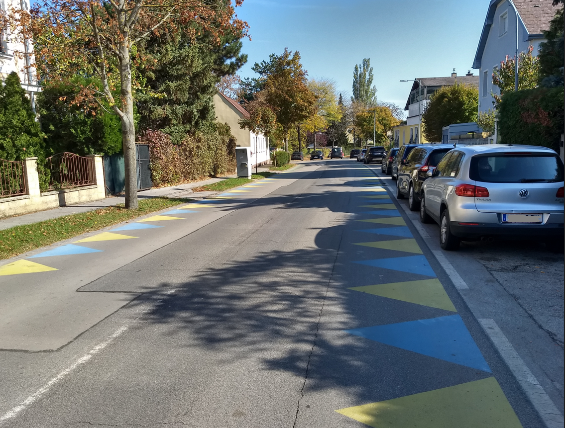 Markierte Fahrbahn